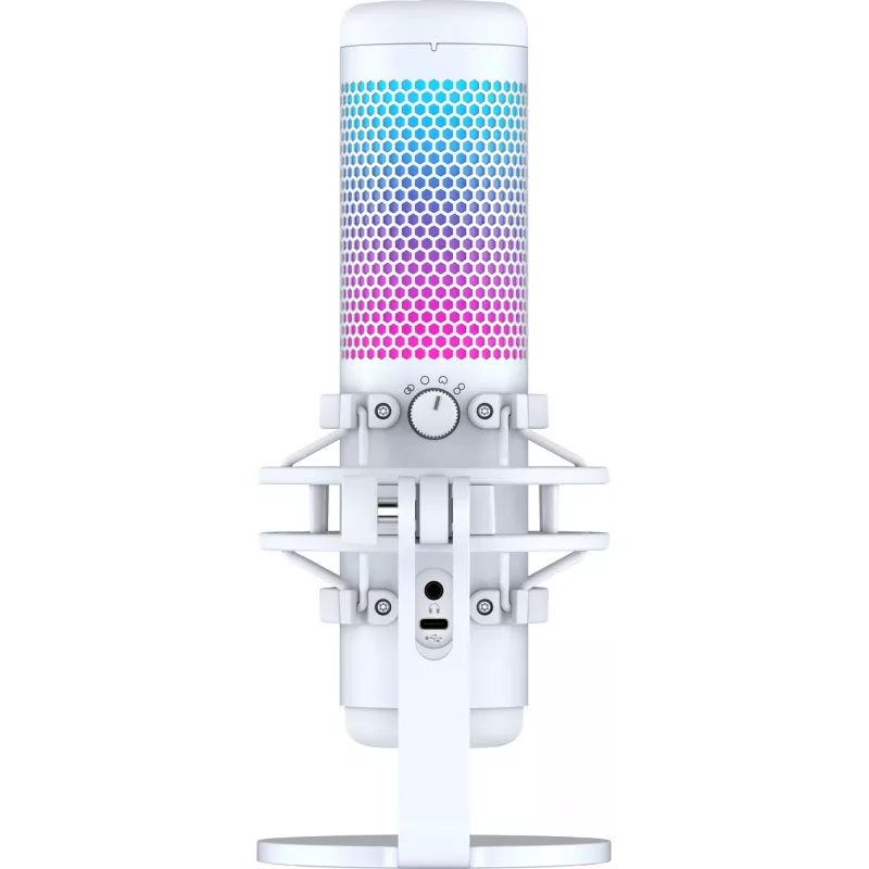 HyperX QuadCast S - USB Microphone (White-Grey) - RGB Lighting