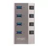 StarTech.com 4-Port Self-Powered USB-C Hub with Individual On/Off Switches, USB 3.0 5Gbps Expansion Hub w/Power Supply, Desktop/Laptop USB-C to USB-A Hub, USB Type C Hub w/BC 1.2
