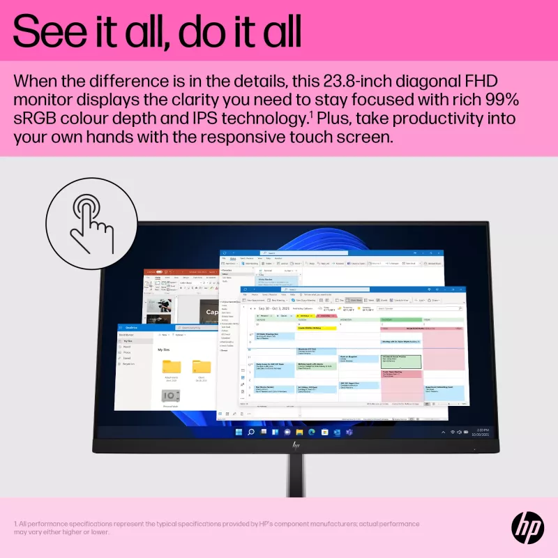Monitor HP E24t G5 23.8 inch Touch Full HD LCD 1920x1080