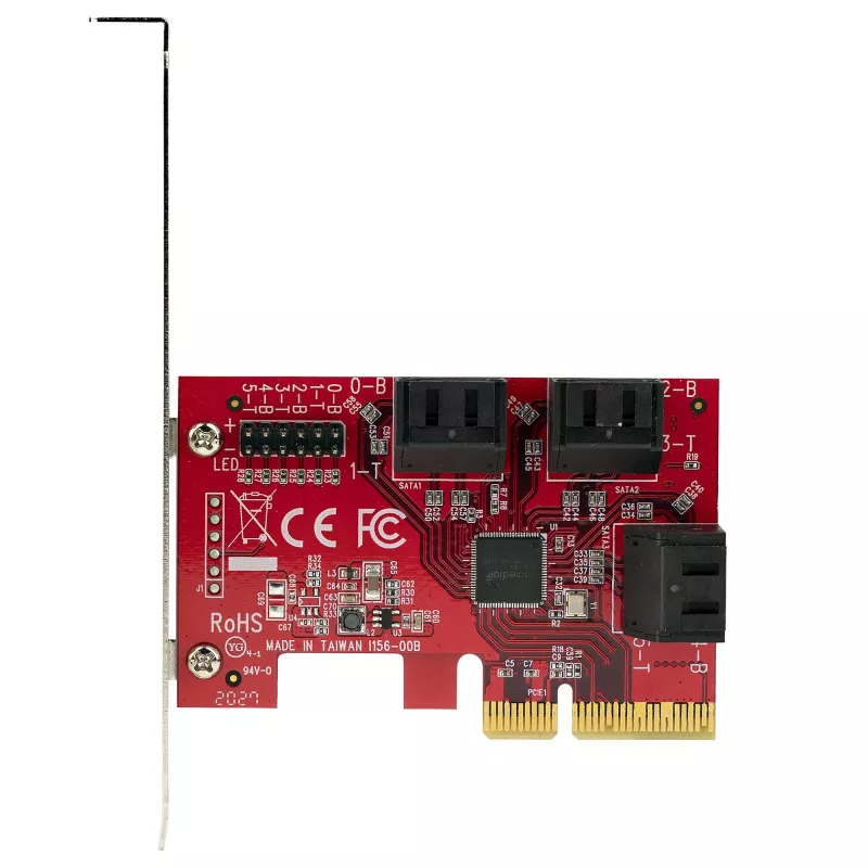 StarTech.com SATA PCIe Card - 6 Port PCIe SATA Expansion Card - 6Gbps - Low/Full Profile - Stacked SATA Connectors - ASM1166 Non-Raid - PCI Express to SATA Converter