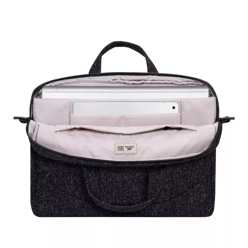 Messenger case Rivacase 7931 39.6 cm 15.6 inch Black White