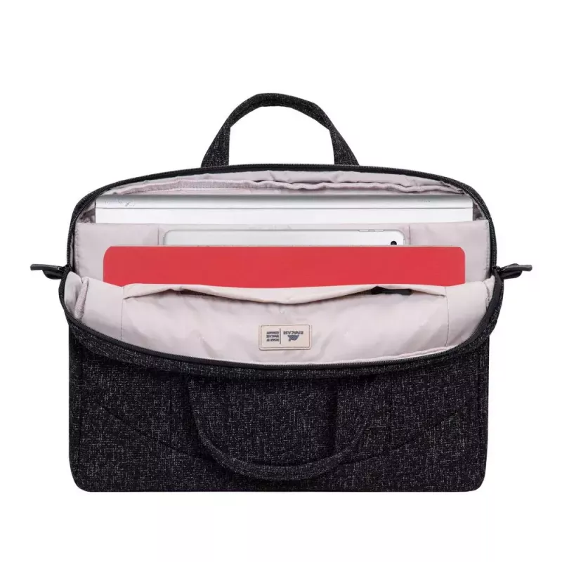 Messenger case Rivacase 7931 39.6 cm 15.6 inch Black White
