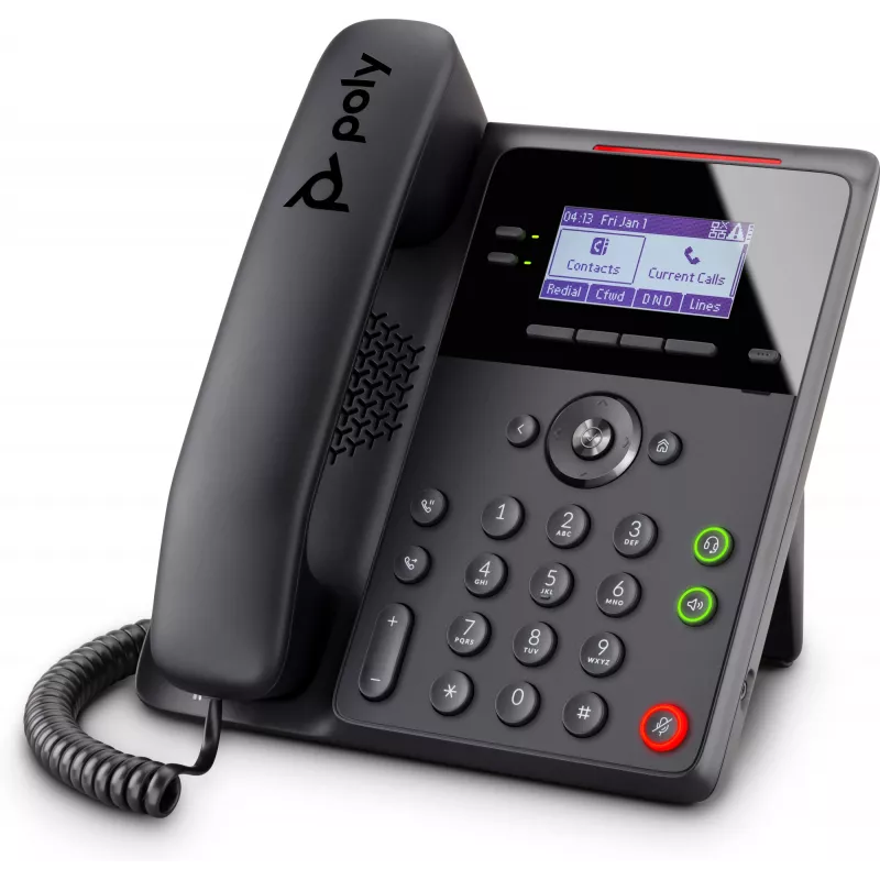 IP Phone Poly Edge B20 — 2-line PoE, LCD 2.8 inch (7.11 cm), Gigabit Ethernet, Wired Handset, Black