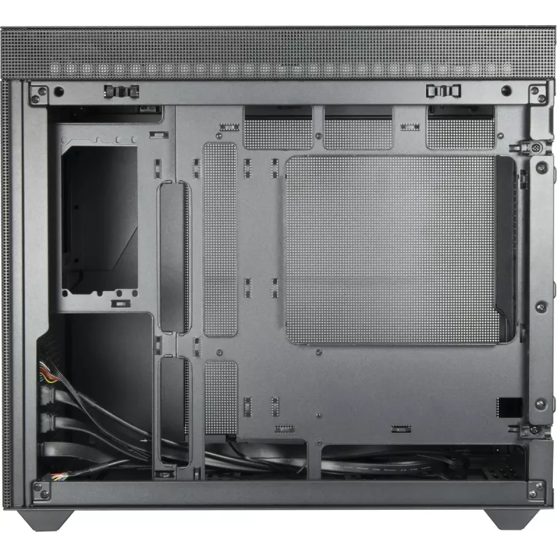 PC Mini Tower case INTER-TECH IM-2 Expander, Mini-ITX/Micro ATX, supports ATX/SFX PSUs, 2.5 inch & 3.5 inch drives, front/top fans 120/140 mm, black