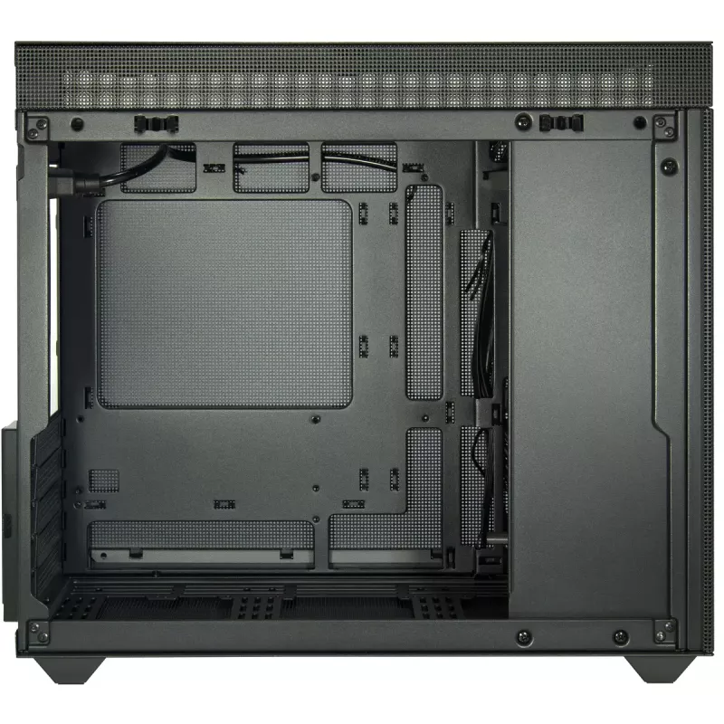 PC Mini Tower case INTER-TECH IM-2 Expander, Mini-ITX/Micro ATX, supports ATX/SFX PSUs, 2.5 inch & 3.5 inch drives, front/top fans 120/140 mm, black