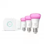 Smart lighting kit Philips Hue White and Colour Ambience Starter kit – 3× E27 11W bulbs, Bluetooth/Zigbee, dimmer