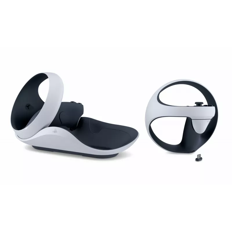 Charging stand Sony 9480693 for gaming controller — PlayStation 5, 5.1V/2.8A, black/white, 241×136×58 mm