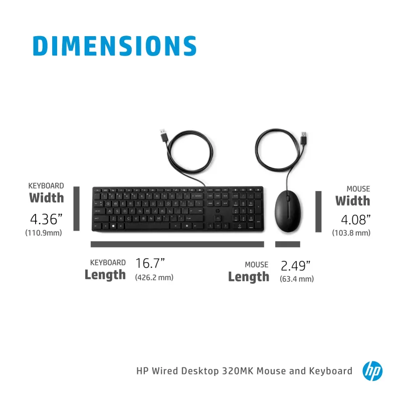 Wired Keyboard and Mouse HP Wired Desktop 320MK