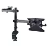 StarTech.com Monitor Arm with VESA Laptop Tray, For a Laptop (4.5kg/9.9lb) and a Single Display up to 32 inch (8kg/17.6lb), Black, Vented Tray, Adjustable Laptop Arm Mount, C-clamp/Grommet Mount
