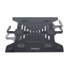 StarTech.com Monitor Arm with VESA Laptop Tray, For a Laptop (4.5kg/9.9lb) and a Single Display up to 32 inch (8kg/17.6lb), Black, Vented Tray, Adjustable Laptop Arm Mount, C-clamp/Grommet Mount
