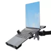 StarTech.com Monitor Arm with VESA Laptop Tray, For a Laptop (4.5kg/9.9lb) and a Single Display up to 32 inch (8kg/17.6lb), Black, Vented Tray, Adjustable Laptop Arm Mount, C-clamp/Grommet Mount