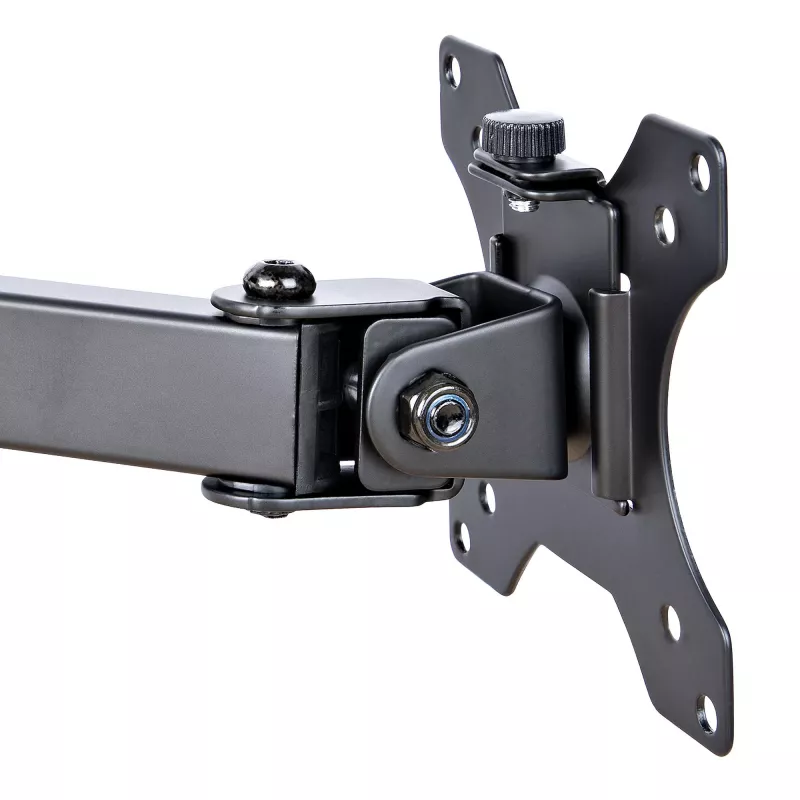 StarTech.com Monitor Arm with VESA Laptop Tray, For a Laptop (4.5kg/9.9lb) and a Single Display up to 32 inch (8kg/17.6lb), Black, Vented Tray, Adjustable Laptop Arm Mount, C-clamp/Grommet Mount