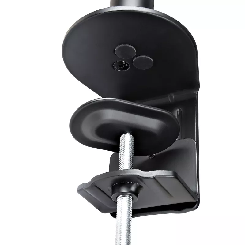 StarTech.com Monitor Arm with VESA Laptop Tray, For a Laptop (4.5kg/9.9lb) and a Single Display up to 32 inch (8kg/17.6lb), Black, Vented Tray, Adjustable Laptop Arm Mount, C-clamp/Grommet Mount