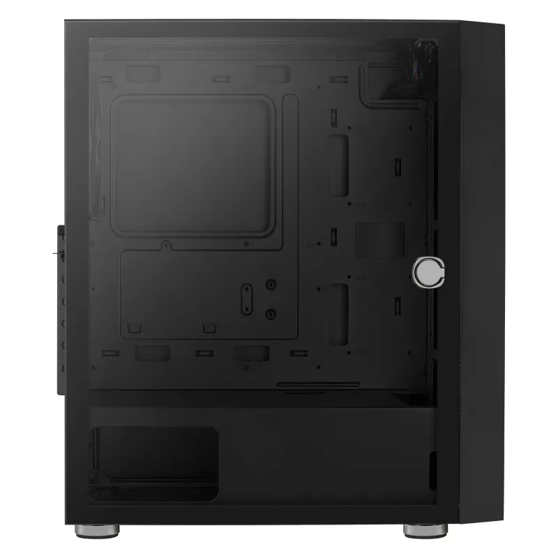 Aerocool Graphite v1 Mid Tower Case, Tempered Glass Side Panel, Black