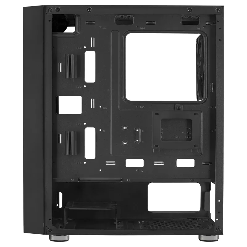Aerocool Graphite v1 Mid Tower Case, Tempered Glass Side Panel, Black