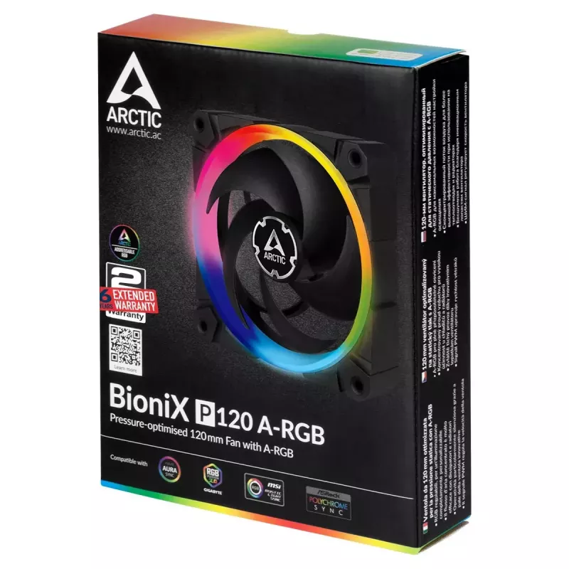 ARCTIC BioniX P120 A-RGB Pressure-optimised 120 mm Fan with A-RGB