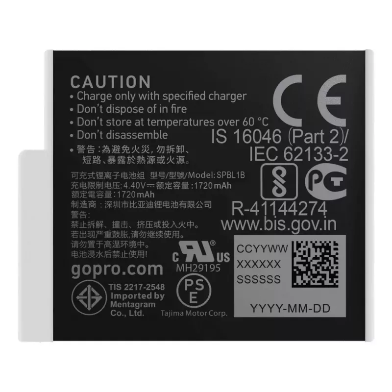 Camera battery GoPro Enduro Rechargeable Battery HERO12 HERO11 HERO10 HERO9 Black