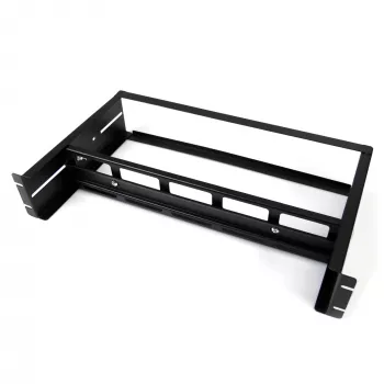 StarTech.com Adjustable Rackmount DIN Rail Kit with Top Hat/Mini/G Rails - 19 inch 1U Steel Rack Mount Bracket, Black