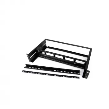StarTech.com Adjustable Rackmount DIN Rail Kit with Top Hat/Mini/G Rails - 19 inch 1U Steel Rack Mount Bracket, Black