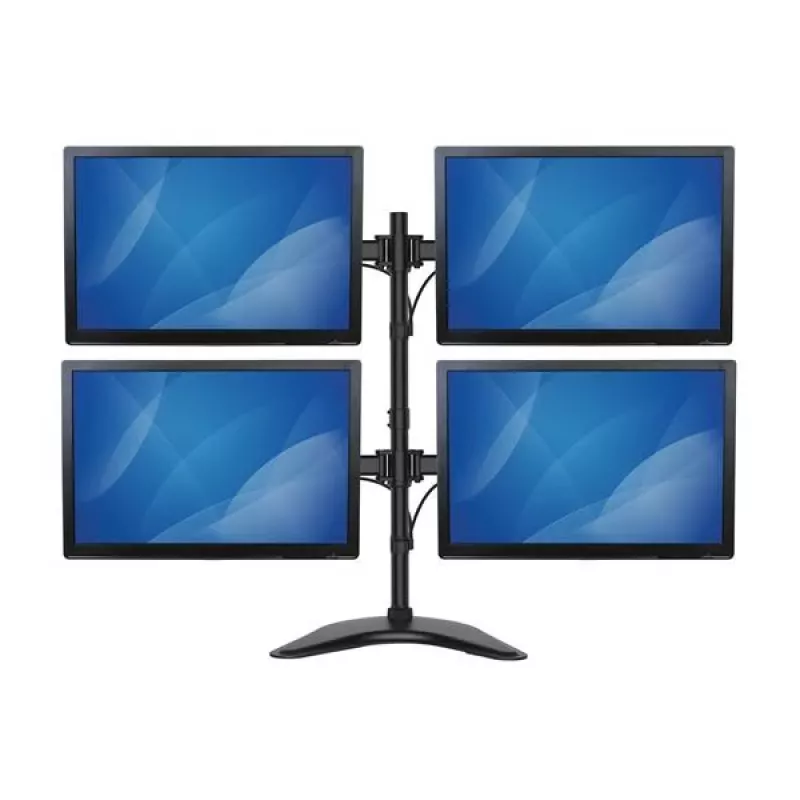 StarTech.com Quad-Monitor Desktop Stand - Articulating, Freestanding, 8 kg, 33 cm (13 inch), 68.6 cm (27 inch), 100 x 100 mm, Black