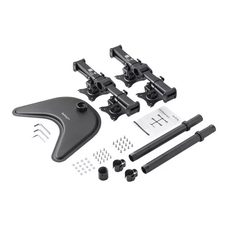 StarTech.com Quad-Monitor Desktop Stand - Articulating, Freestanding, 8 kg, 33 cm (13 inch), 68.6 cm (27 inch), 100 x 100 mm, Black