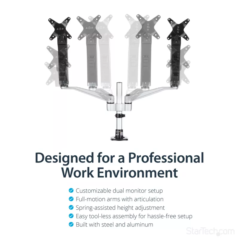 StarTech.com Desk-Mount Dual Monitor Arm - Full Motion Articulating - Premium