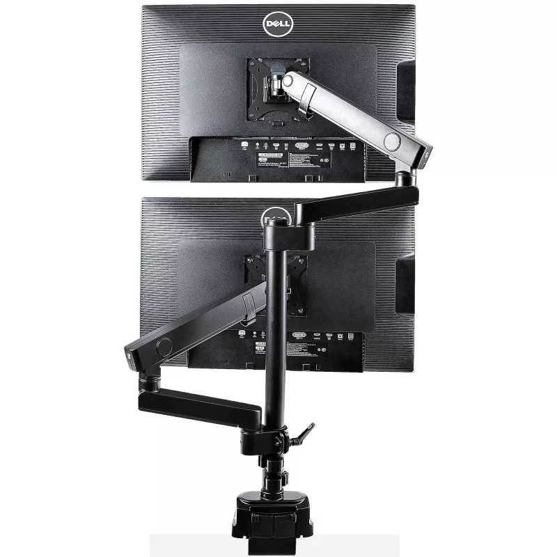 StarTech.com Desk Mount Dual Monitor Arm, Full Motion Monitor Mount for 2x VESA Displays up to 32 inch (17.6lb/8kg), Height Adjustable, Clamp/Grommet Mount, Mechanical Spring