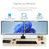 StarTech.com Desk Mount Dual Monitor Arm, Full Motion Monitor Mount for 2x VESA Displays up to 32 inch (17.6lb/8kg), Height Adjustable, Clamp/Grommet Mount, Mechanical Spring