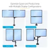 StarTech.com Desk Mount Dual Monitor Arm, Full Motion Monitor Mount for 2x VESA Displays up to 32 inch (17.6lb/8kg), Height Adjustable, Clamp/Grommet Mount, Mechanical Spring
