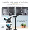 StarTech.com Desk Mount Dual Monitor Arm, Full Motion Monitor Mount for 2x VESA Displays up to 32 inch (17.6lb/8kg), Height Adjustable, Clamp/Grommet Mount, Mechanical Spring