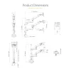 StarTech.com Desk Mount Dual Monitor Arm, Full Motion Monitor Mount for 2x VESA Displays up to 32 inch (17.6lb/8kg), Height Adjustable, Clamp/Grommet Mount, Mechanical Spring