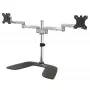 StarTech.com Dual Monitor Stand - Ergonomic Desktop Monitor Stand for up to 32 inch VESA Displays - Free-Standing Articulating Universal Computer Monitor Mount - Adjustable Height - Silver