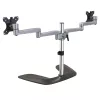 StarTech.com Dual Monitor Stand - Ergonomic Desktop Monitor Stand for up to 32 inch VESA Displays - Free-Standing Articulating Universal Computer Monitor Mount - Adjustable Height - Silver