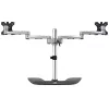 StarTech.com Dual Monitor Stand - Ergonomic Desktop Monitor Stand for up to 32 inch VESA Displays - Free-Standing Articulating Universal Computer Monitor Mount - Adjustable Height - Silver