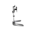 StarTech.com Dual Monitor Stand - Ergonomic Desktop Monitor Stand for up to 32 inch VESA Displays - Free-Standing Articulating Universal Computer Monitor Mount - Adjustable Height - Silver