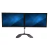 StarTech.com Dual Monitor Stand - Ergonomic Desktop Monitor Stand for up to 32 inch VESA Displays - Free-Standing Articulating Universal Computer Monitor Mount - Adjustable Height - Silver