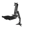 StarTech.com Sit Stand Monitor Arm - Desk Mount Adjustable Sit-Stand Workstation Arm for Single 34 inch VESA Mount Display - Ergonomic Articulating Standing Desk Converter with Keyboard Tray