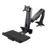 StarTech.com Sit Stand Monitor Arm - Desk Mount Adjustable Sit-Stand Workstation Arm for Single 34 inch VESA Mount Display - Ergonomic Articulating Standing Desk Converter with Keyboard Tray