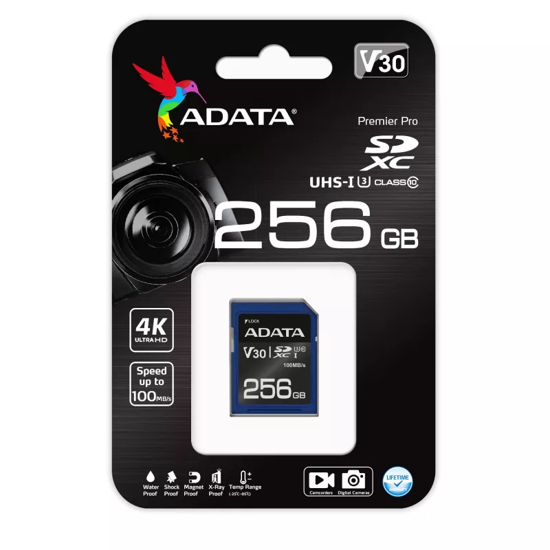 ADATA ASDX256GUI3V30S-R memory card 256 GB SDXC UHS-I Class 10