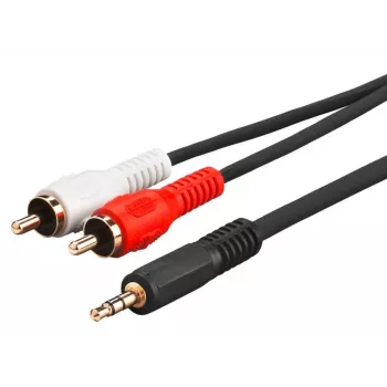 Microconnect AUDLC2G audio cable 1.5 m 3.5mm 2 x RCA Black