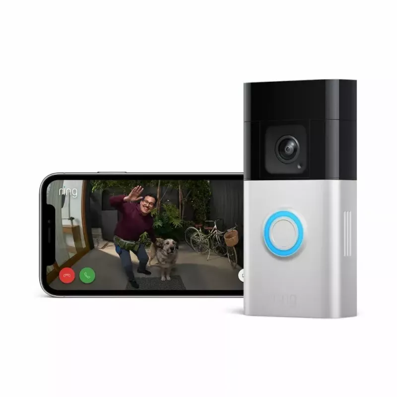Video intercom system RING B0B2BNM4PV — wireless, 1920×1080 max video, nickel finish, Wi‑Fi (802.11b/g/n/ax)