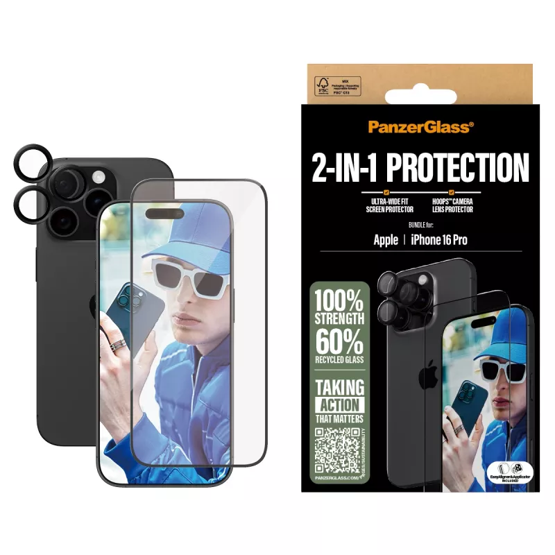 PanzerGlass 2-in-1 Bundle iPhone '24 6.3 inch Pro B2862+1284