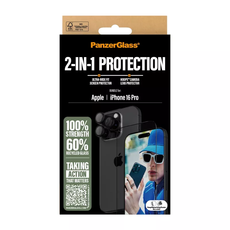 PanzerGlass 2-in-1 Bundle iPhone '24 6.3 inch Pro B2862+1284