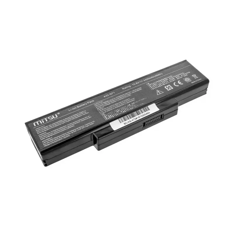 Battery MITSU for ASUS K72 K73 N73 X77, 4400 mAh, 10.8–11.1 V