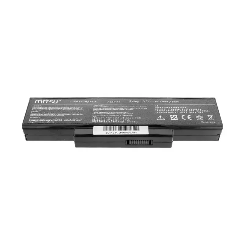 Battery MITSU for ASUS K72 K73 N73 X77, 4400 mAh, 10.8–11.1 V
