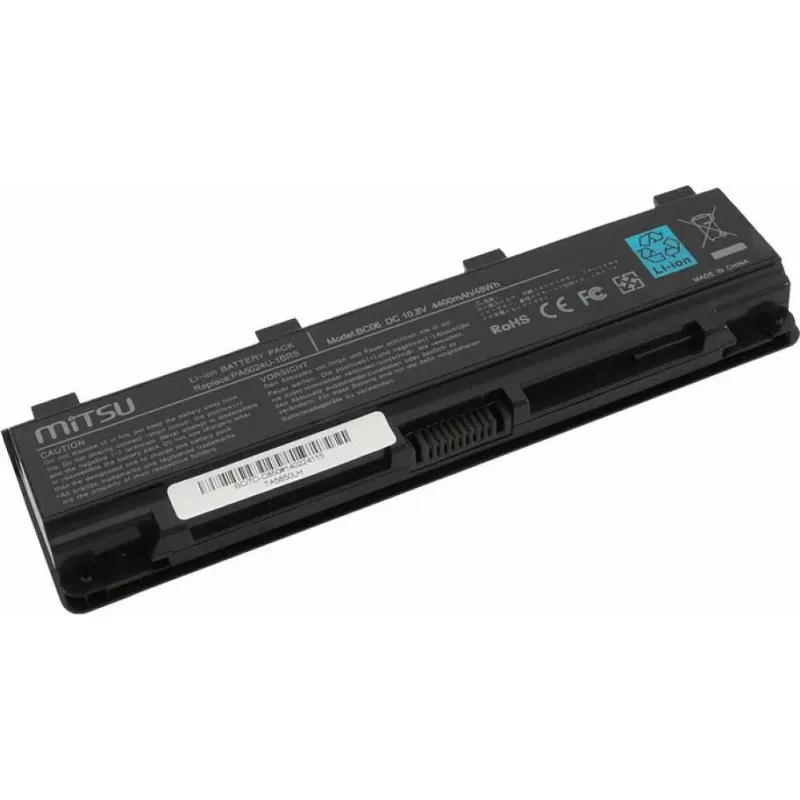 MITSU laptop battery for Toshiba C850 / L800 / S855, 4400 mAh, 10.8–11.1 V