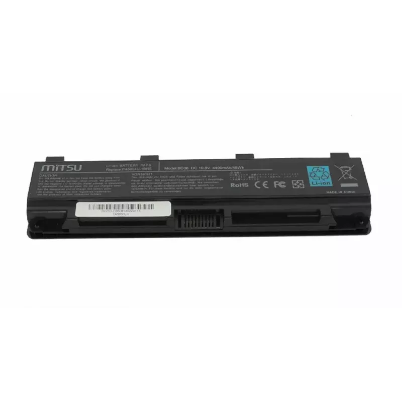 MITSU laptop battery for Toshiba C850 / L800 / S855, 4400 mAh, 10.8–11.1 V