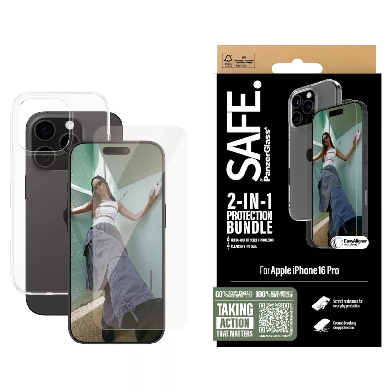 PanzerGlass SAFE. by 2-in-1 Protection Bundle iPhone '24 6.3 inch Pro