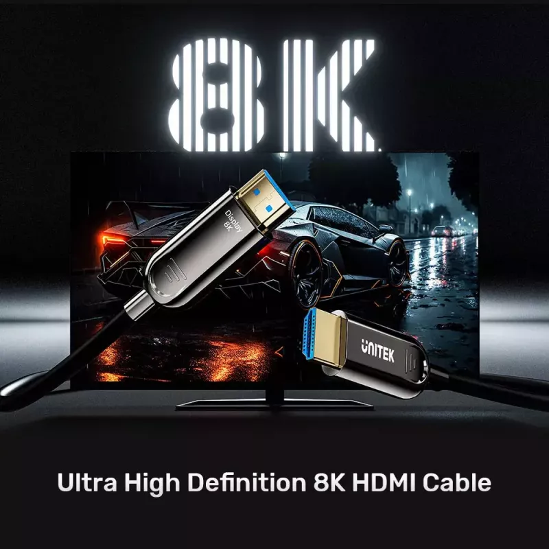 HDMI cable Unitek C11085GY01-20M 20 m HDMI 2.1 48 Gbit/s 4K@144Hz 8K@60Hz Black