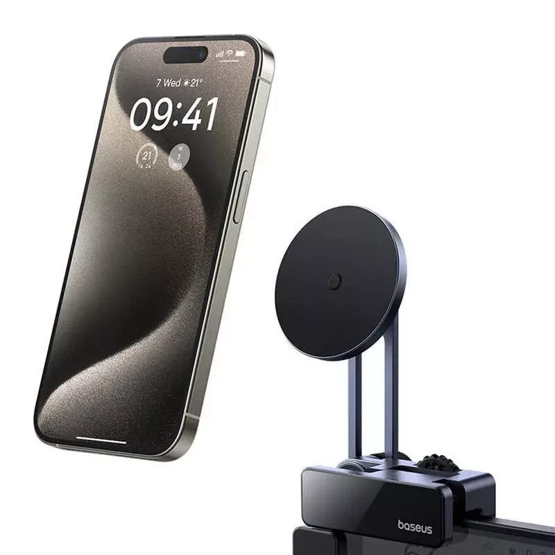 Car magnetic screen holder Baseus MaxView Gray for smartphone and tablet mounting on vehicle display